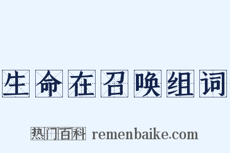 生命在召唤组词是什么意思的图片